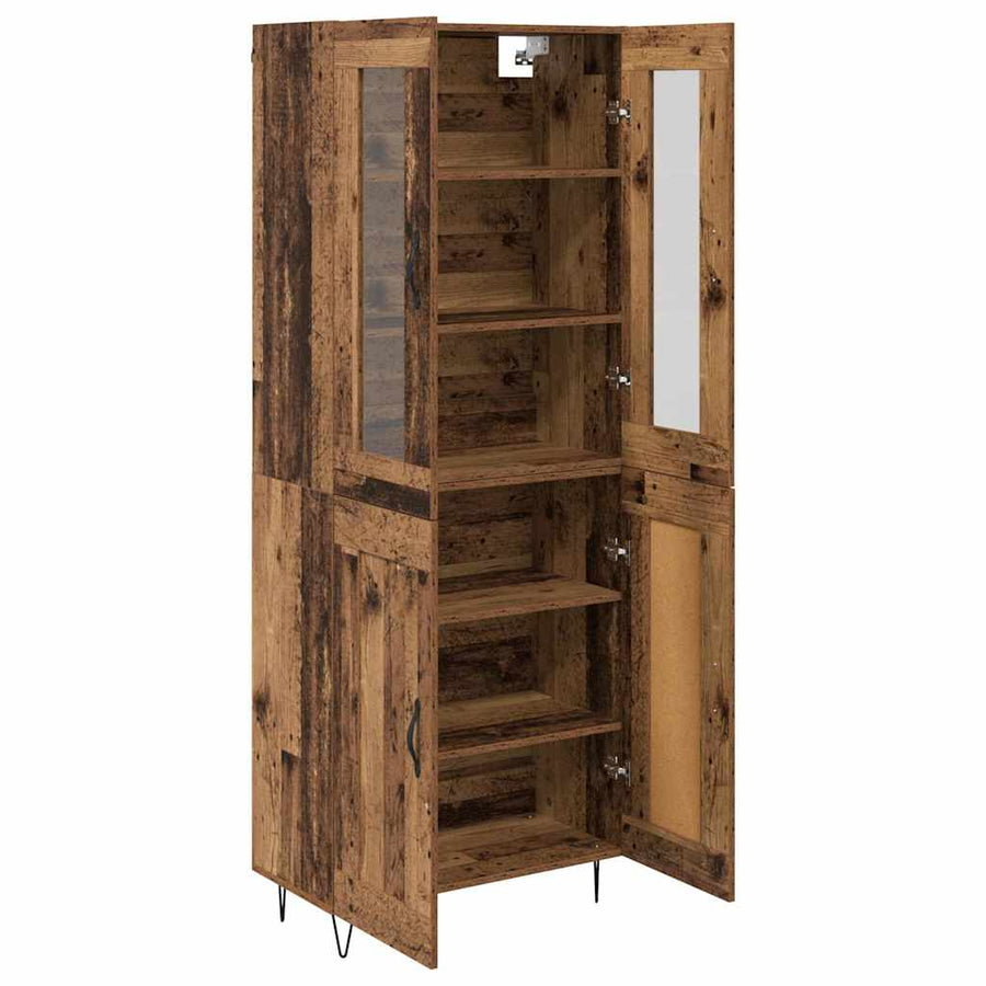 Highboard Oud Hout 69,5 x 34 x 180 cm Bewerkt hout