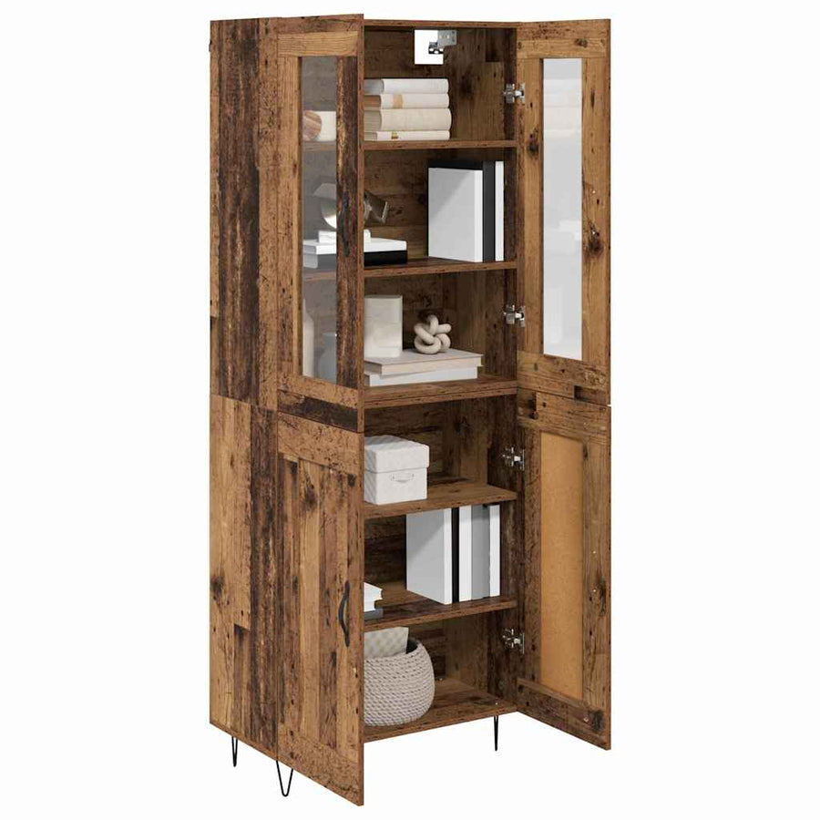 Highboard Oud Hout 69,5 x 34 x 180 cm Bewerkt hout