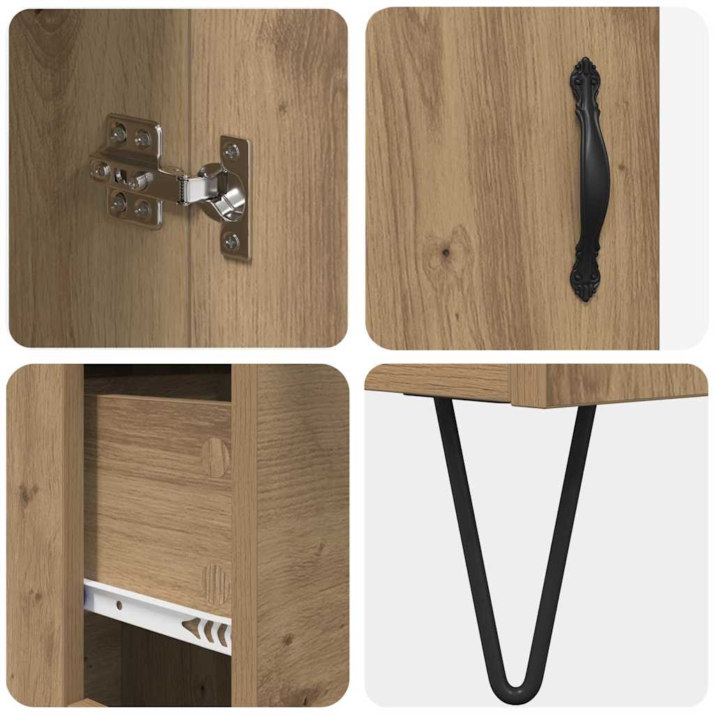 Highboard Artisan Eiken 69,5 x 34 x 180 cm Bewerkt hout