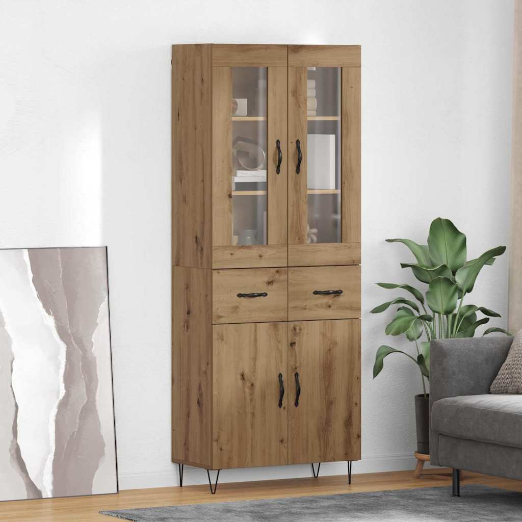 Highboard Artisan Eiken 69,5 x 34 x 180 cm Bewerkt hout