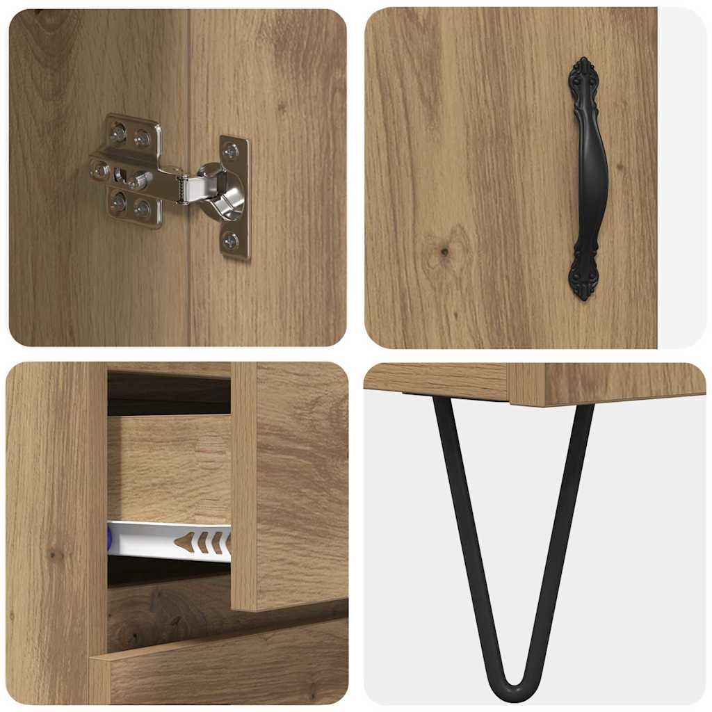 Highboard Artisan Eiken 69,5 x 34 x 180 cm Bewerkt hout