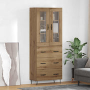 Hoge kast met lade 69,5x34x90 cm eiken