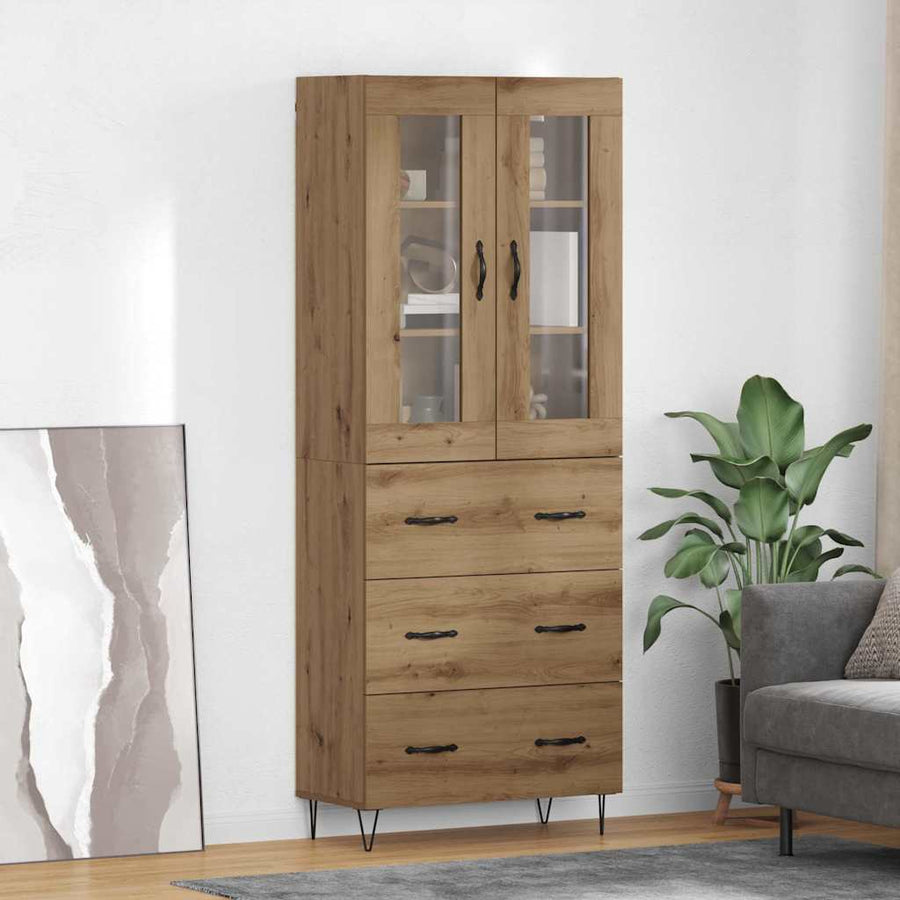Highboard Artisan Eiken 69,5 x 34 x 180 cm Bewerkt hout