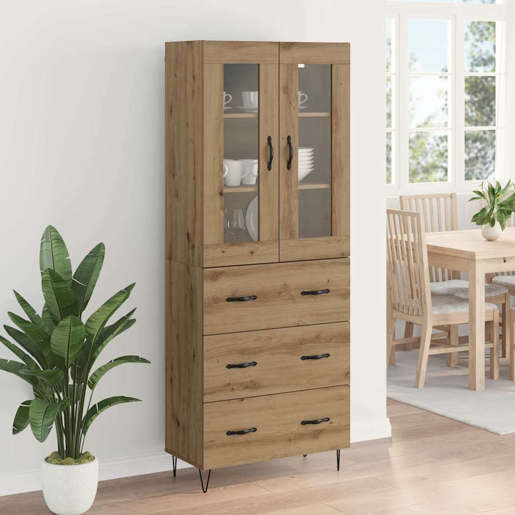 Highboard Artisan Eiken 69,5 x 34 x 180 cm Bewerkt hout