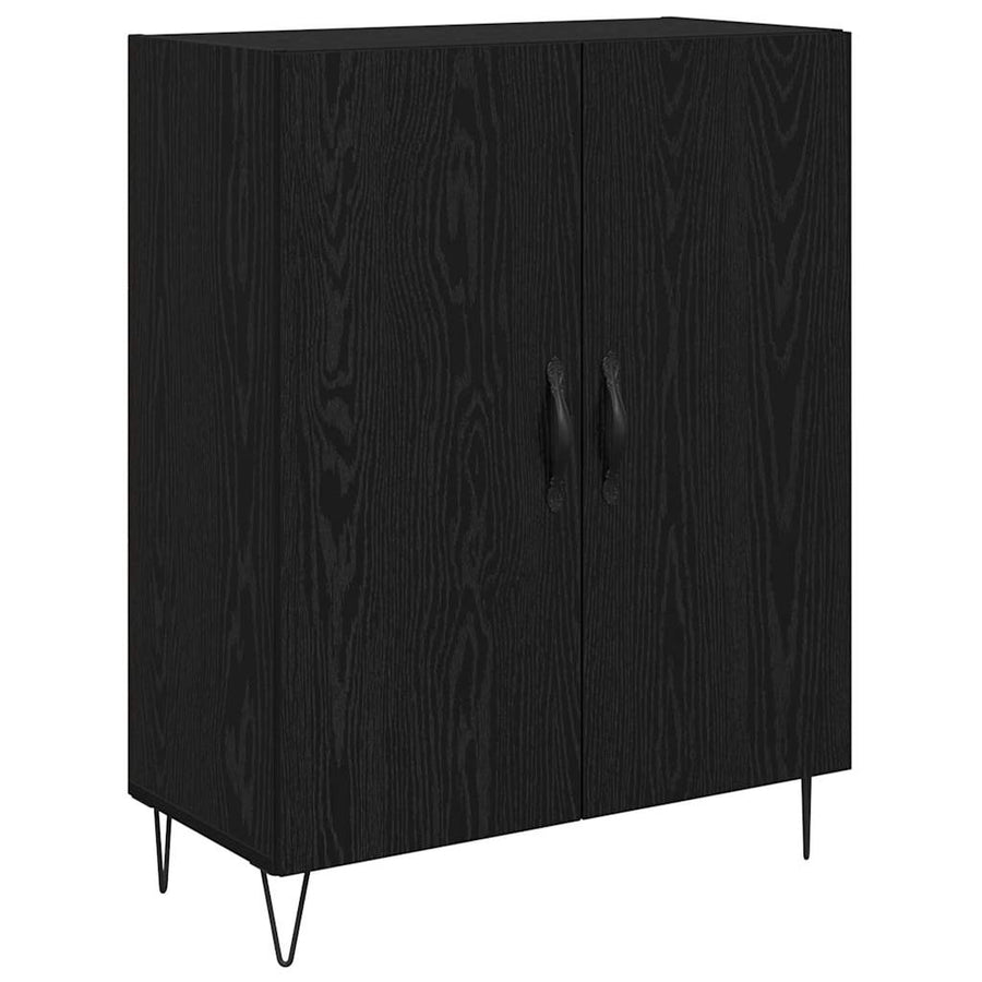 Highboard Wit en Zwart Eiken 69,5 x 34 x 180 cm Bewerkt hout