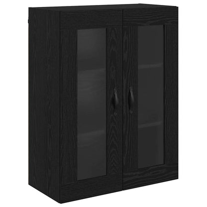 Highboard Wit en Zwart Eiken 69,5 x 34 x 180 cm Bewerkt hout