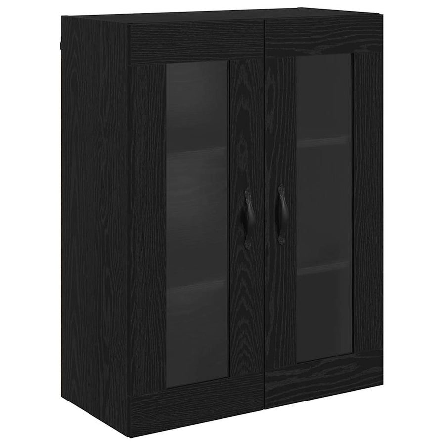 Highboard Wit en Zwart Eiken 69,5 x 34 x 180 cm Bewerkt hout