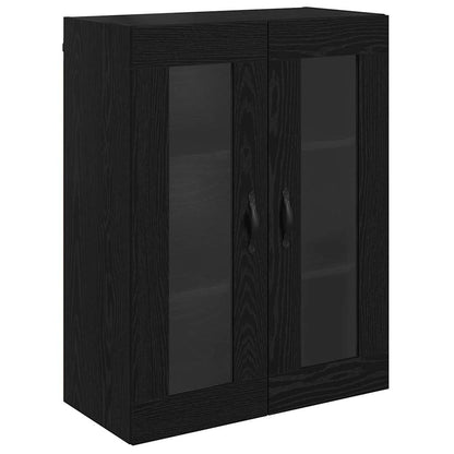 Highboard met lade Zwart Eiken 69,5 x 34 x 180 cm Bewerkt hout