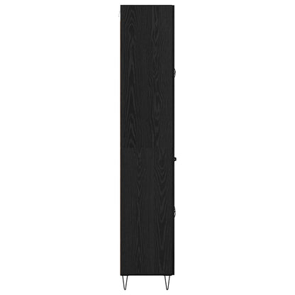 Highboard met lade Zwart Eiken 69,5 x 34 x 180 cm Bewerkt hout