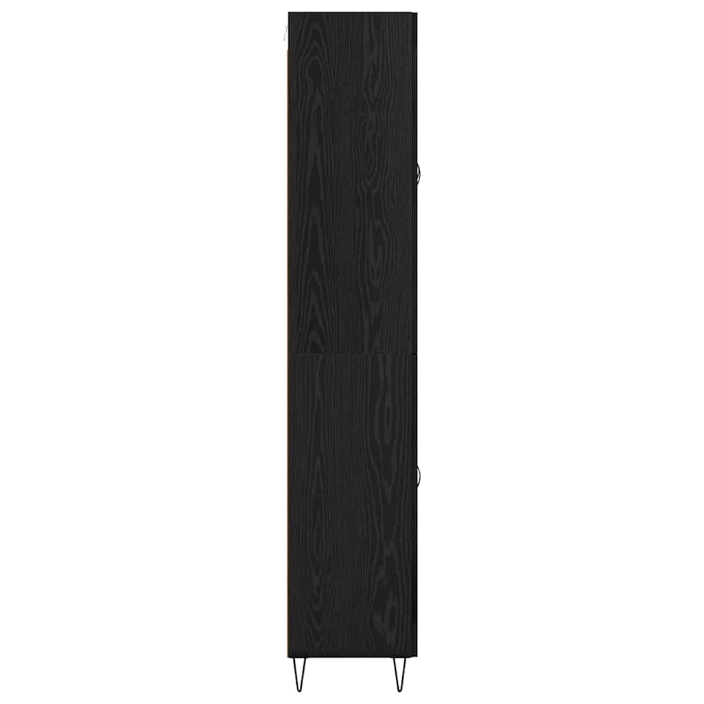 Highboard met lade Zwart Eiken 69,5 x 34 x 180 cm Bewerkt hout