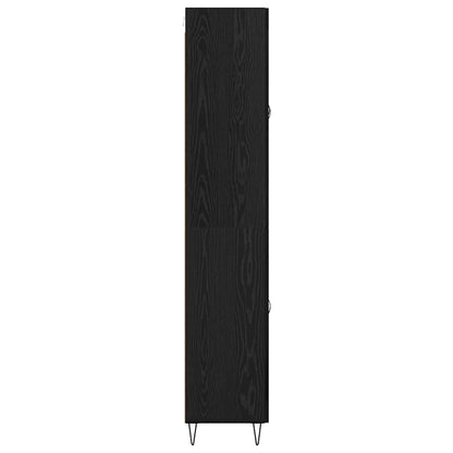 Highboard met lade Zwart Eiken 69,5 x 34 x 180 cm Bewerkt hout