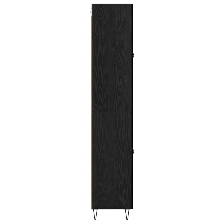 Highboard met lade Zwart Eiken 69,5 x 34 x 180 cm Bewerkt hout