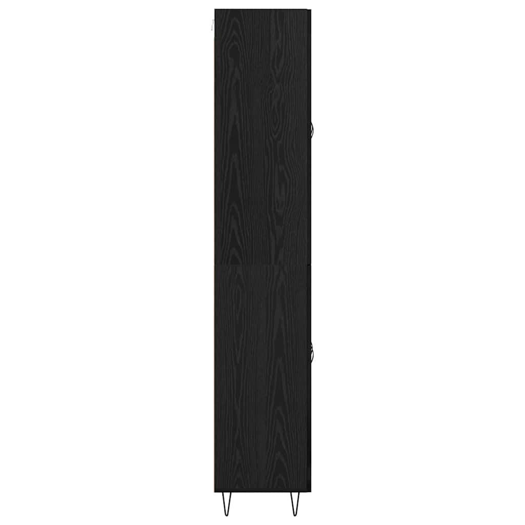 Highboard Zwart Eiken 69,5 x 34 x 180 cm Bewerkt hout