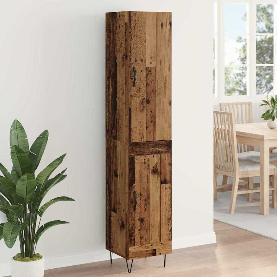 Highboard Oud hout 69,5 x 34 x 180 cm Bewerkt hout