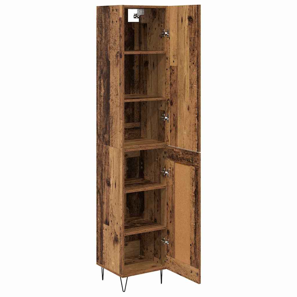 Highboard Oud hout 69,5 x 34 x 180 cm Bewerkt hout