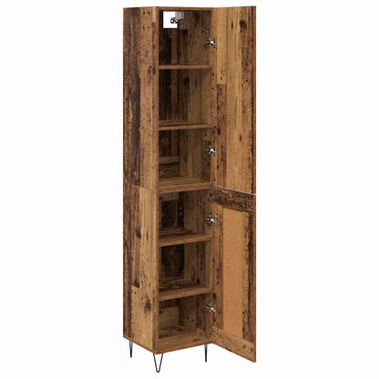 Highboard Oud hout 69,5 x 34 x 180 cm Bewerkt hout