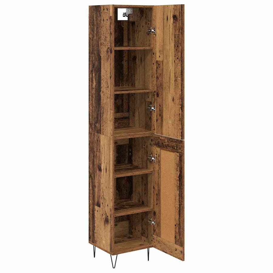 Highboard Oud hout 69,5 x 34 x 180 cm Bewerkt hout