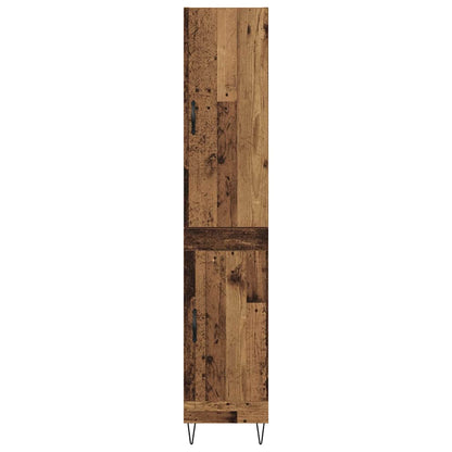 Highboard Oud hout 69,5 x 34 x 180 cm Bewerkt hout