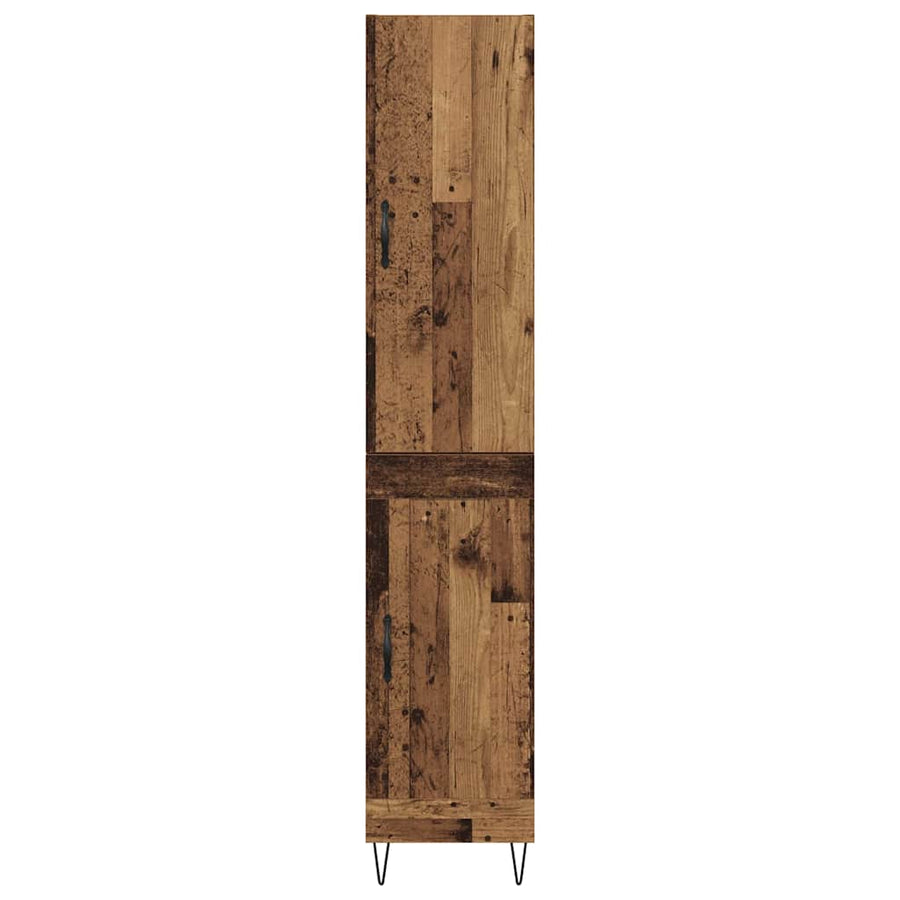 Highboard Oud hout 69,5 x 34 x 180 cm Bewerkt hout