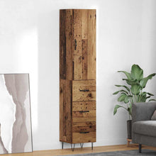 Highboard met lade Oud hout 69,5 x 34 x 180 cm Bewerkt hout