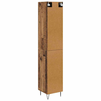 Highboard met lade Oud hout 69,5 x 34 x 180 cm Bewerkt hout