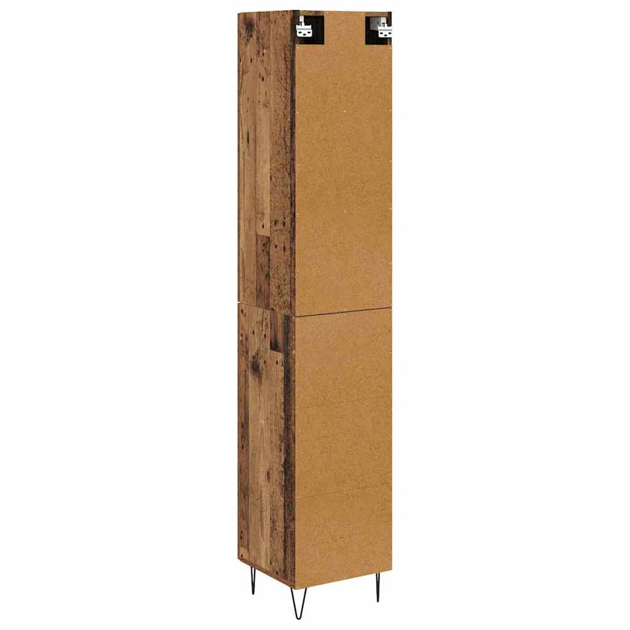 Highboard met lade Oud hout 69,5 x 34 x 180 cm Bewerkt hout