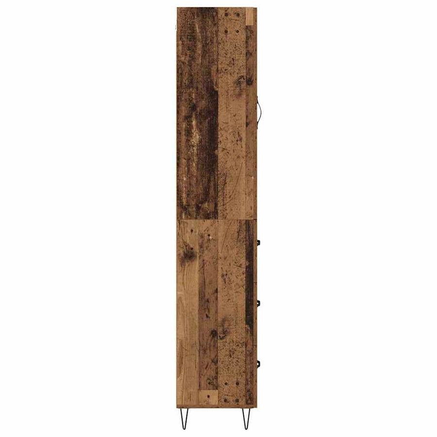 Highboard met lade Oud hout 69,5 x 34 x 180 cm Bewerkt hout