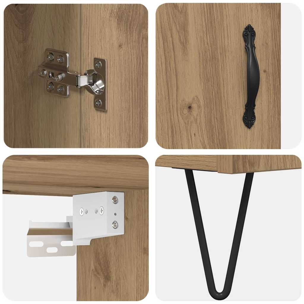 Highboard Artisan Eiken 69,5 x 34 x 180 cm Bewerkt hout