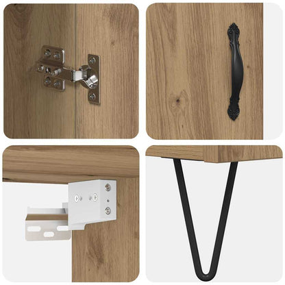 Highboard Artisan Eiken 69,5 x 34 x 180 cm Bewerkt hout