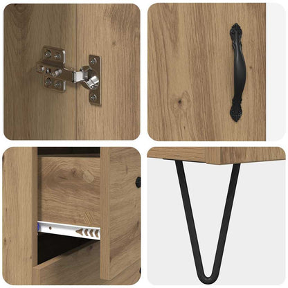 Highboard Artisan Eiken 69,5 x 34 x 180 cm Bewerkt hout