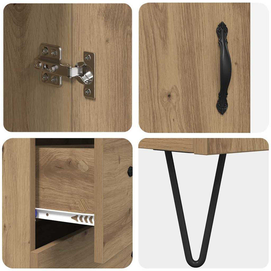Highboard Artisan Eiken 69,5 x 34 x 180 cm Bewerkt hout