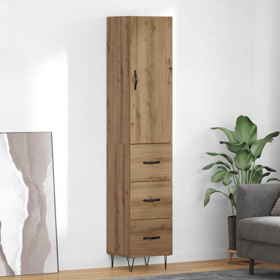 Highboard Artisan Eiken 69,5 x 34 x 180 cm Bewerkt hout