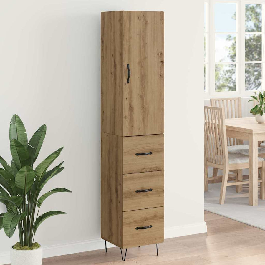 Highboard Artisan Eiken 69,5 x 34 x 180 cm Bewerkt hout