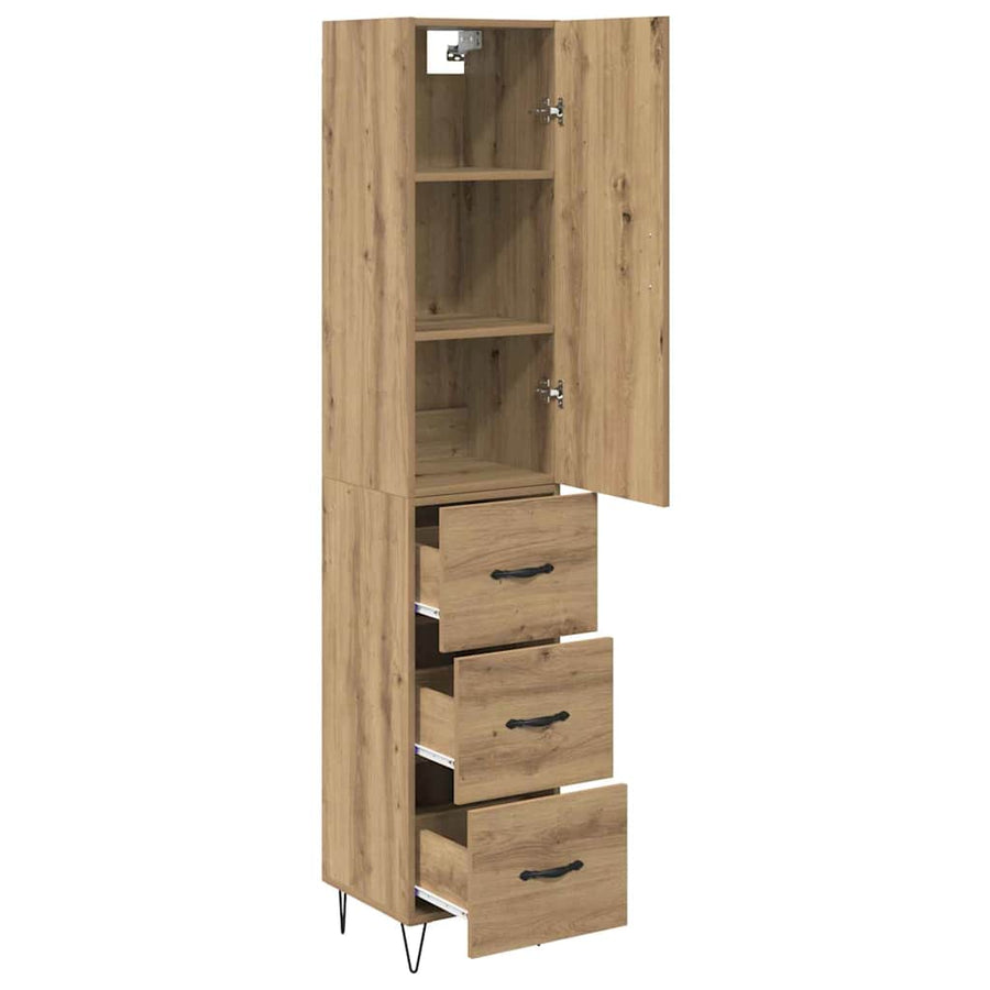 Highboard Artisan Eiken 69,5 x 34 x 180 cm Bewerkt hout