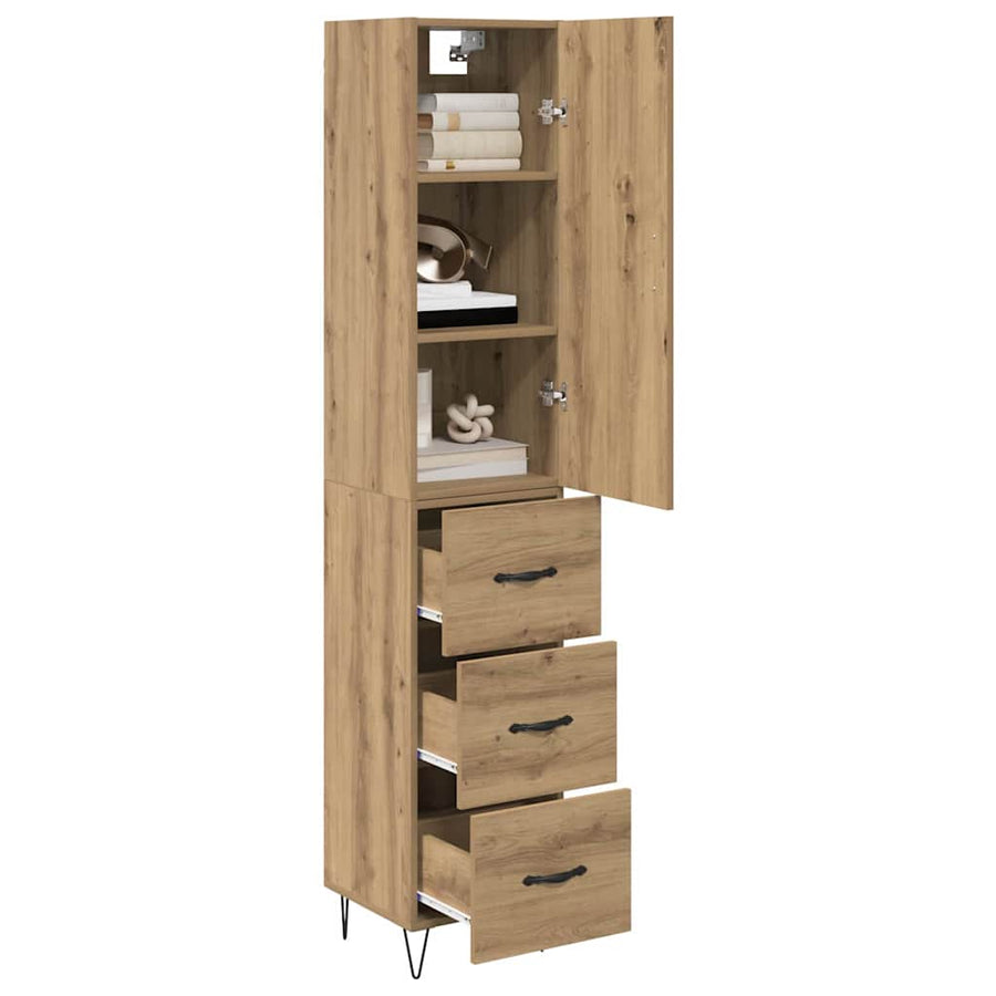 Highboard Artisan Eiken 69,5 x 34 x 180 cm Bewerkt hout