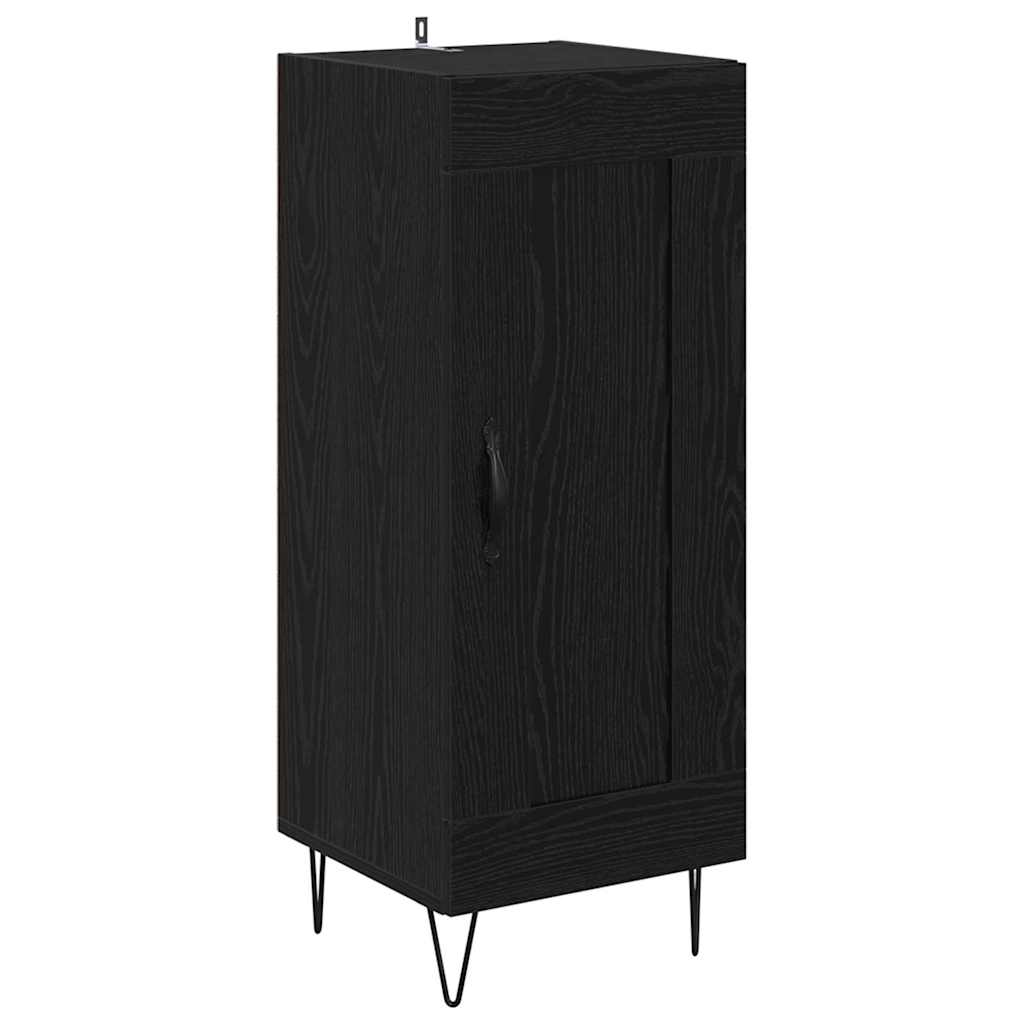 Highboard Zwart Eiken 69,5 x 34 x 180 cm Bewerkt hout