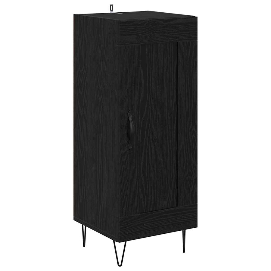 Highboard Zwart Eiken 69,5 x 34 x 180 cm Bewerkt hout