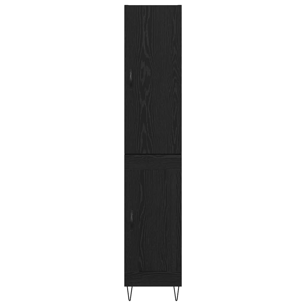 Highboard Zwart Eiken 69,5 x 34 x 180 cm Bewerkt hout