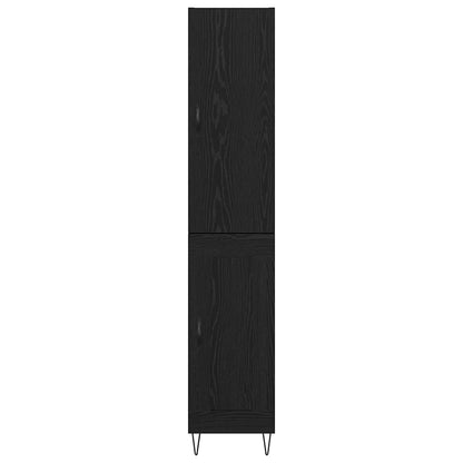 Highboard Zwart Eiken 69,5 x 34 x 180 cm Bewerkt hout