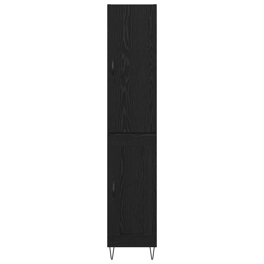 Highboard Zwart Eiken 69,5 x 34 x 180 cm Bewerkt hout