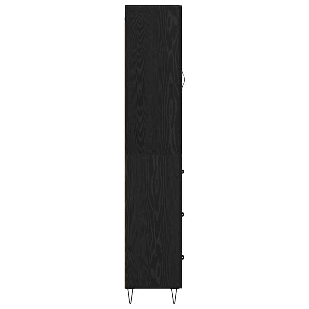 Highboard met lade Zwart Eiken 69,5 x 34 x 180 cm Bewerkt hout