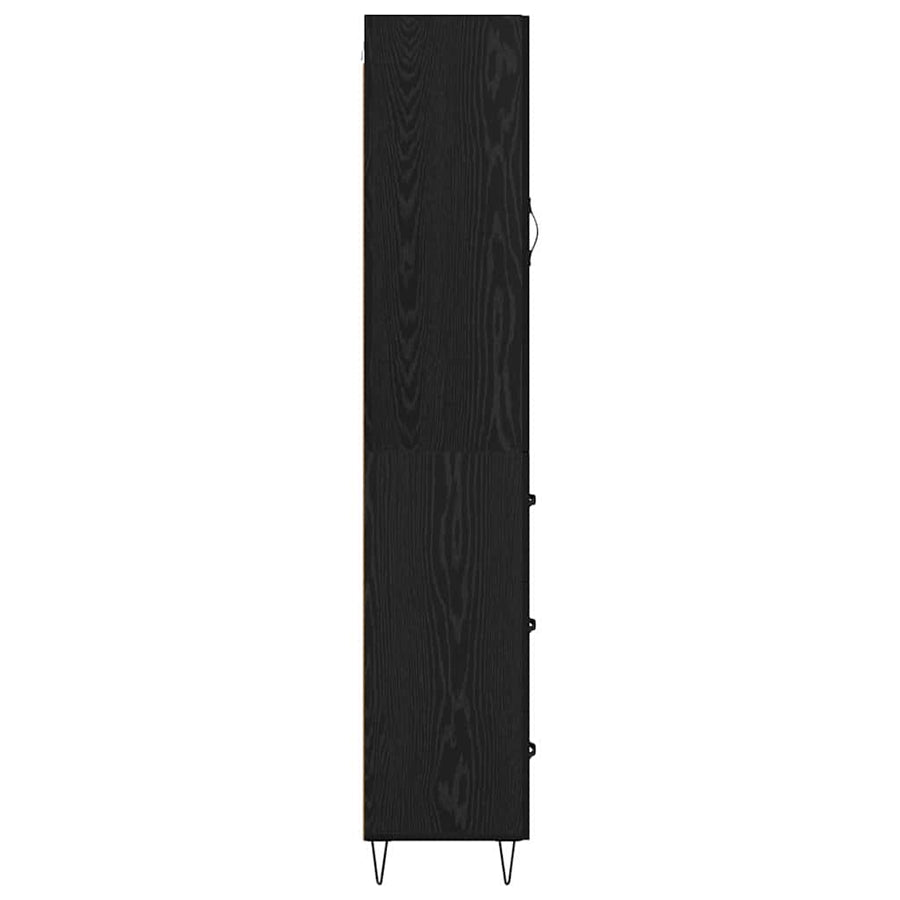 Highboard met lade Zwart Eiken 69,5 x 34 x 180 cm Bewerkt hout