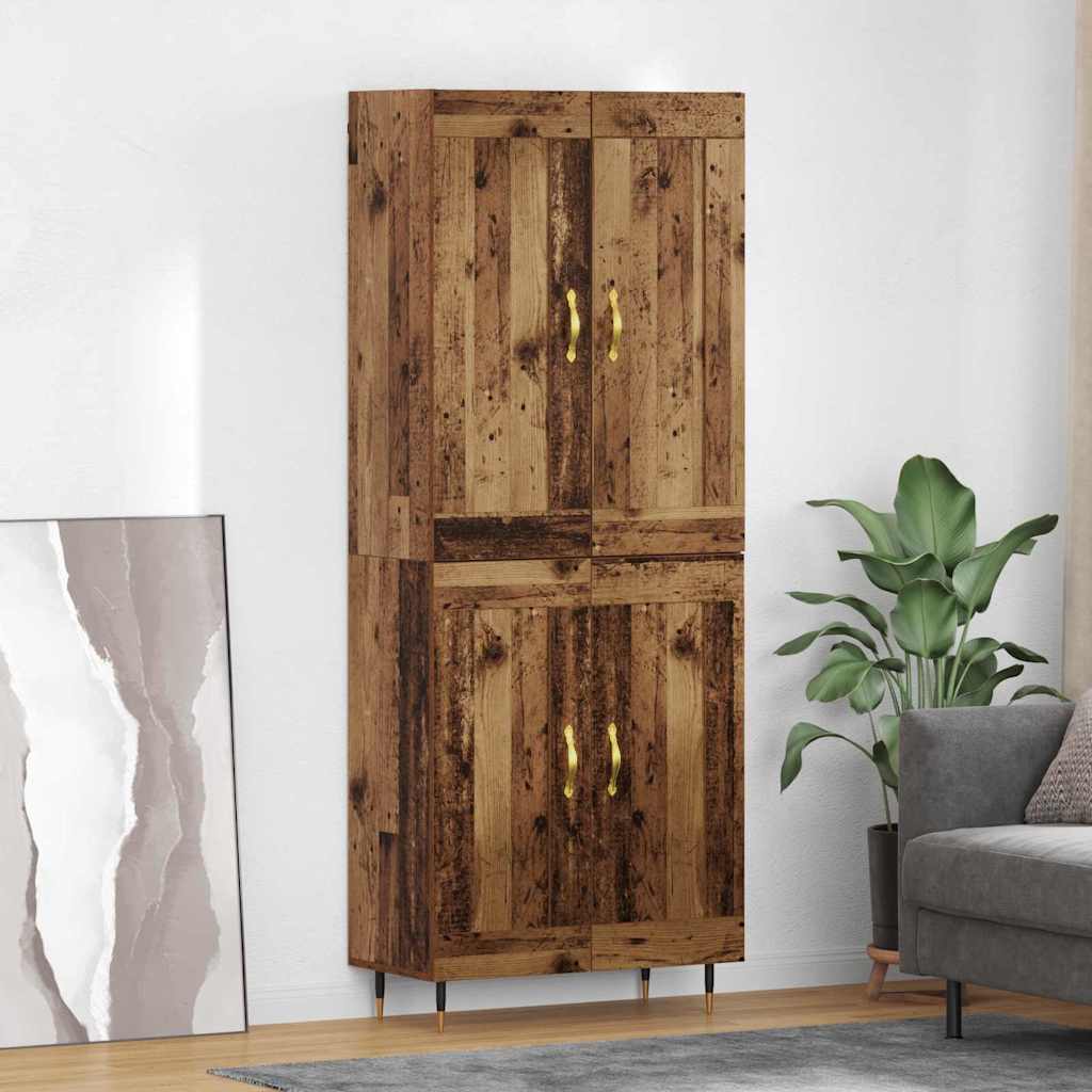 Highboard Oud Hout 69,5 x 34 x 180 cm Bewerkt hout
