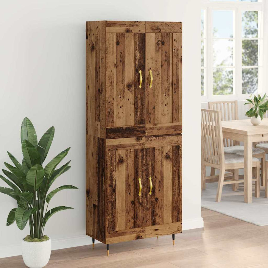 Highboard Oud Hout 69,5 x 34 x 180 cm Bewerkt hout
