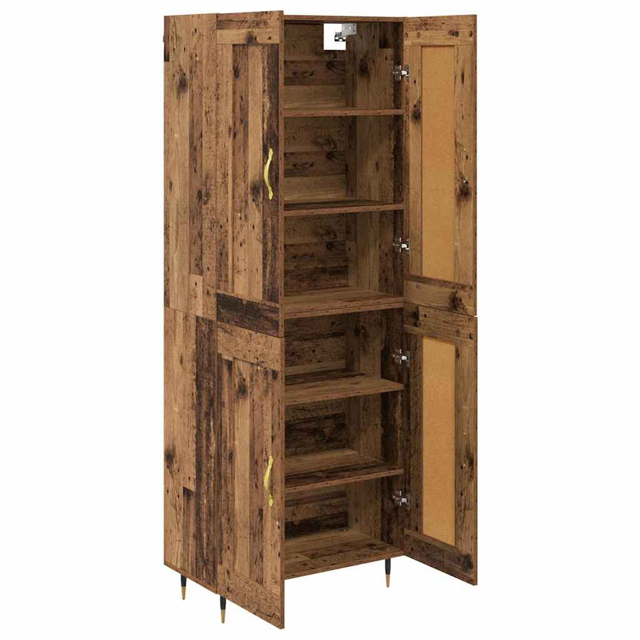 Highboard Oud Hout 69,5 x 34 x 180 cm Bewerkt hout