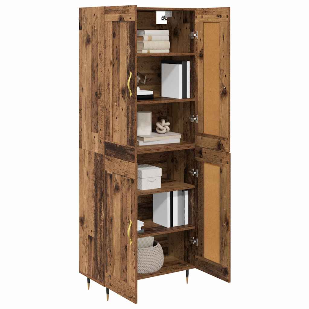 Highboard Oud Hout 69,5 x 34 x 180 cm Bewerkt hout