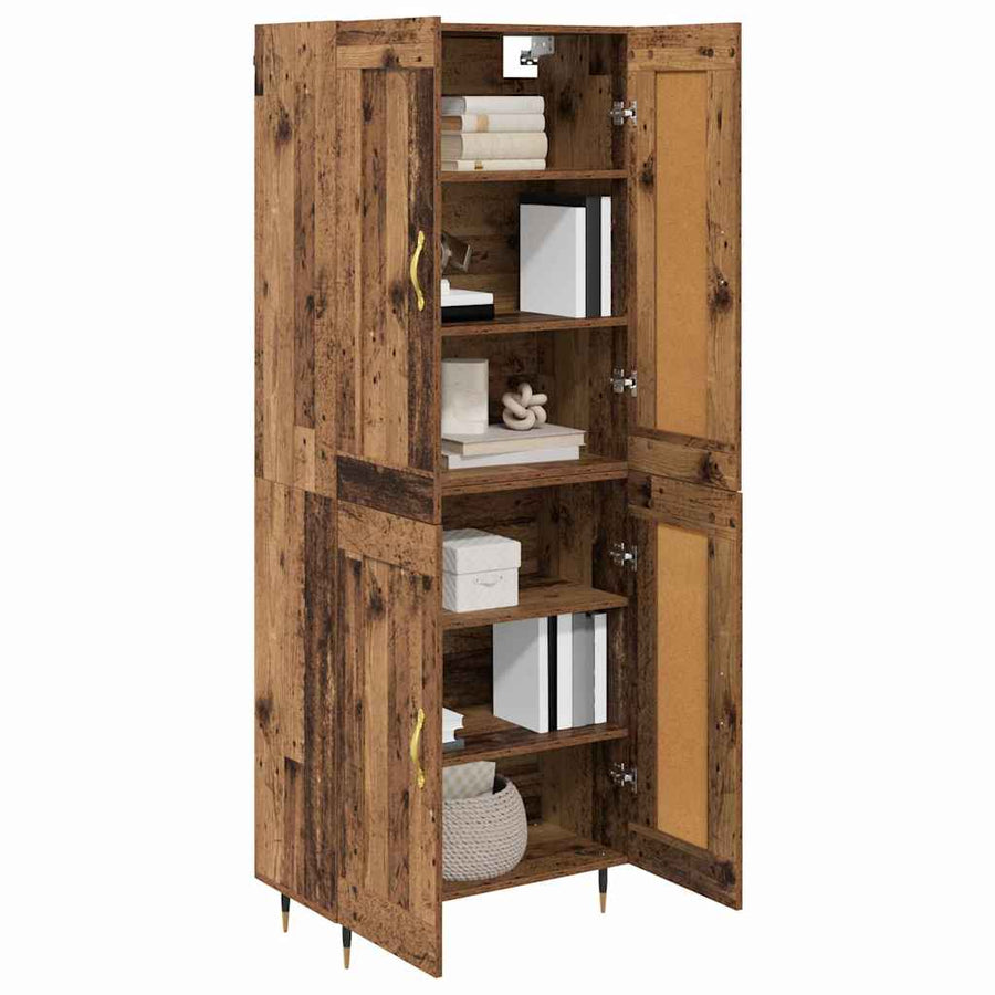 Highboard Oud Hout 69,5 x 34 x 180 cm Bewerkt hout