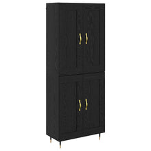 Highboard Zwart Eiken 69,5 x 34 x 180 cm Bewerkt hout