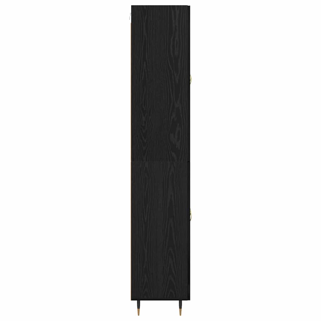 Highboard Zwart Eiken 69,5 x 34 x 180 cm Bewerkt hout