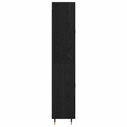 Highboard Zwart Eiken 69,5 x 34 x 180 cm Bewerkt hout